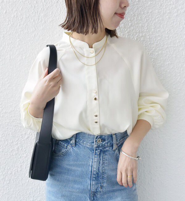 SHIPS for women「〈手洗い可能〉メタル ボタン シャンブレー ブラウス」|シャツ・ブラウス|
