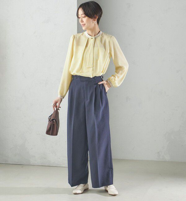 SHIPS for women「〈手洗い可能〉ボウタイ 幾何 プリント 長袖 ブラウス」|シャツ・ブラウス|