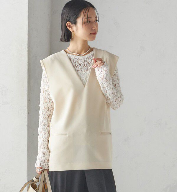 SHIPS for women「〈手洗い可能〉プルオーバー ベスト（セットアップ対応）」|ベスト・ジレ|