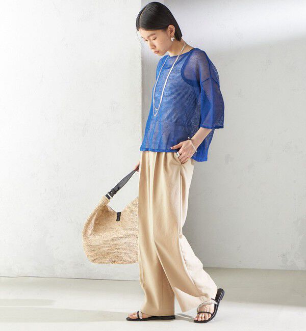 SHIPS for women「〈手洗い可能〉Asami 麻調合繊 2タック ワイドパンツ」|その他|