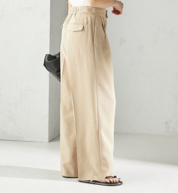 SHIPS for women「〈手洗い可能〉Asami 麻調合繊 2タック ワイドパンツ」|その他|