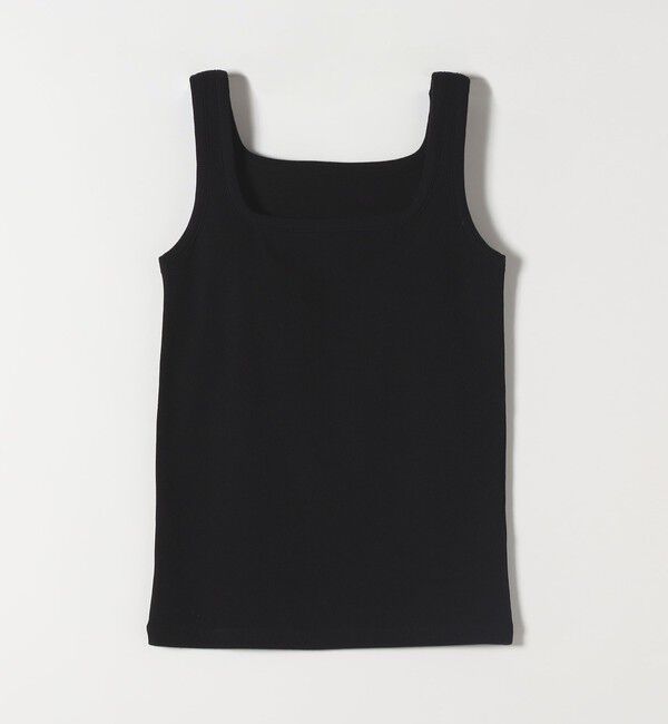 SHIPS any「SHIPS any:〈洗濯機可能〉カップ付き スクエア ブラタンクトップ」|インナー|ブラック