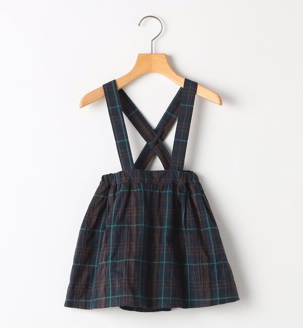 SHIPS KIDS「SHIPS KIDS:ストラップ チェック スカート」|スカート|ネイビー