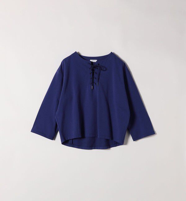 SHIPS any「SHIPS any:〈洗濯機可能〉インレイ レースアップ ロングスリーブ プルオーバー」|Tシャツ・カットソー|