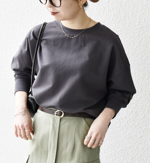 SHIPS any「SHIPS any:〈洗濯機可能〉インレイ ロングスリーブ コンパクト プルオーバー」|Tシャツ・カットソー|