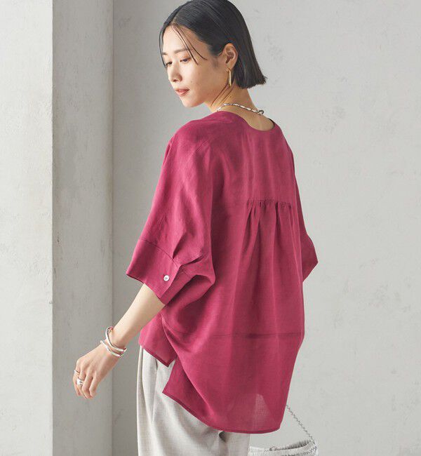 SHIPS for women「【一部WEB限定】〈手洗い可能〉IMPERIAL LINEN スキッパー ブラウス」|シャツ・ブラウス|