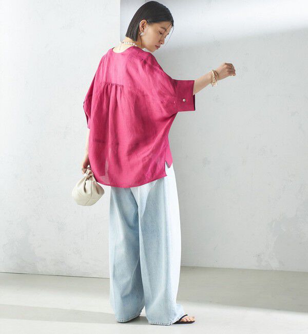SHIPS for women「【一部WEB限定】〈手洗い可能〉IMPERIAL LINEN スキッパー ブラウス」|シャツ・ブラウス|
