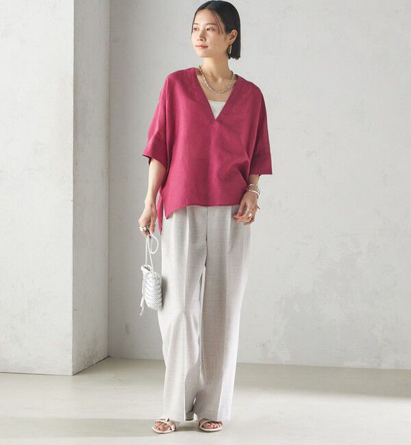 SHIPS for women「【一部WEB限定】〈手洗い可能〉IMPERIAL LINEN スキッパー ブラウス」|シャツ・ブラウス|