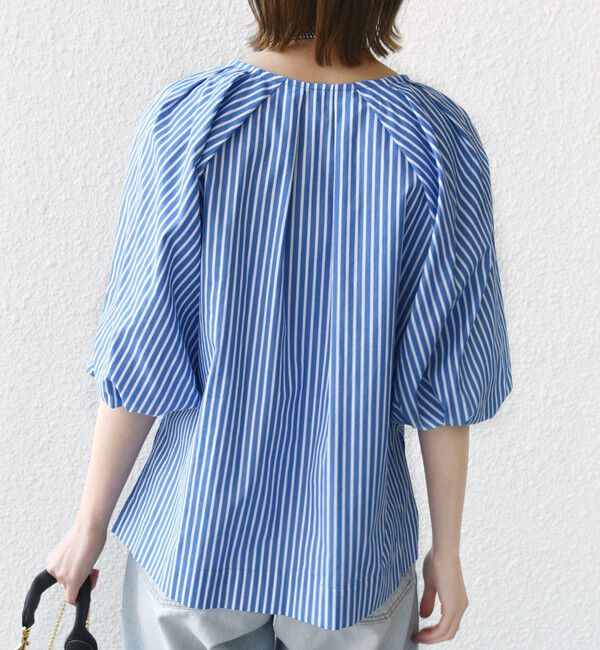 SHIPS for women「〈手洗い可能〉ストライプ バルーン ブラウス」|シャツ・ブラウス|