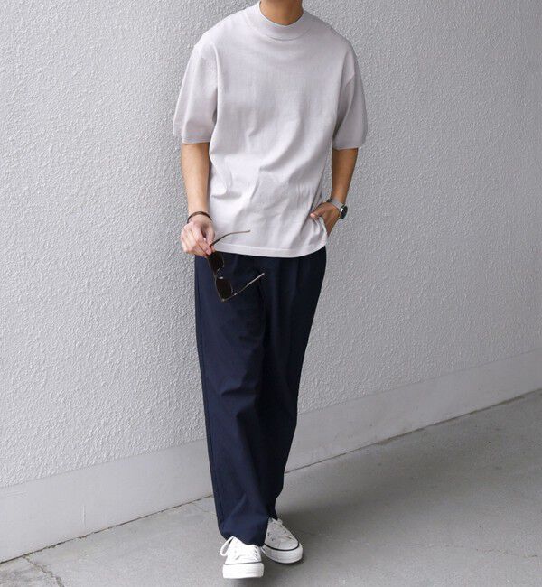 SHIPS any「SHIPS any:〈接触冷感〉ハイゲージリネン ミックス サマーニット モックネック Tシャツ◇」|Tシャツ・カットソー|