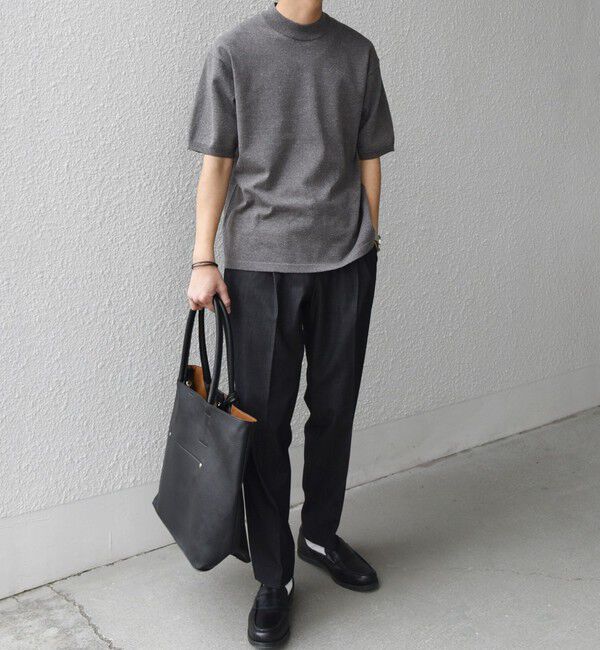 SHIPS any「SHIPS any:〈接触冷感〉ハイゲージリネン ミックス サマーニット モックネック Tシャツ◇」|Tシャツ・カットソー|