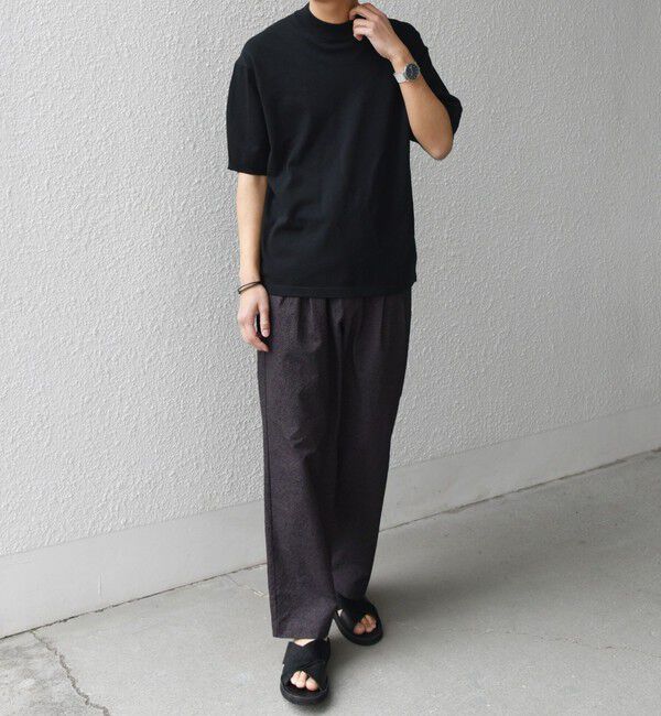 SHIPS any「SHIPS any:〈接触冷感〉ハイゲージリネン ミックス サマーニット モックネック Tシャツ◇」|Tシャツ・カットソー|