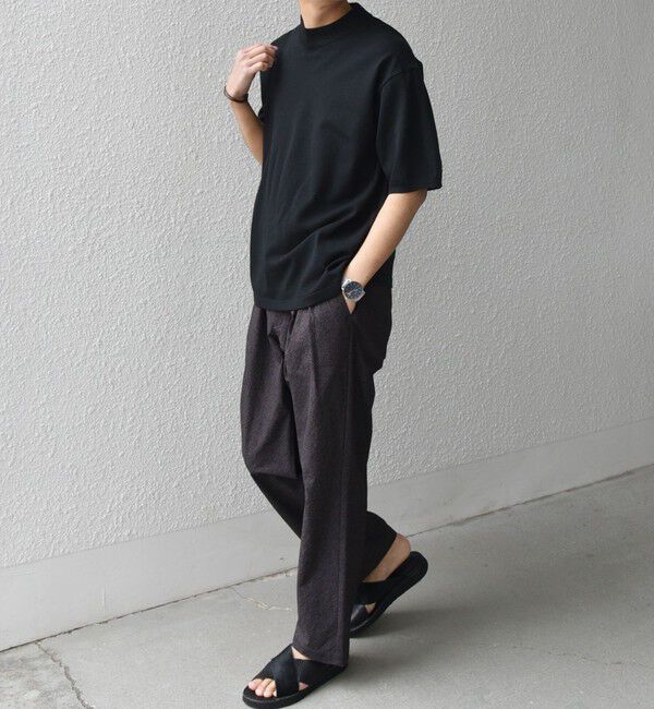 SHIPS any「SHIPS any:〈接触冷感〉ハイゲージリネン ミックス サマーニット モックネック Tシャツ◇」|Tシャツ・カットソー|