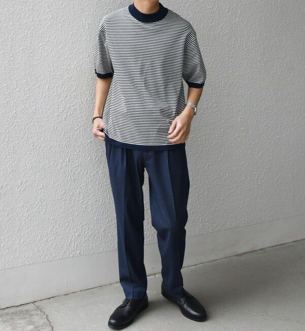 SHIPS any「SHIPS any:〈接触冷感〉ハイゲージリネン ミックス サマーニット モックネック Tシャツ◇」|Tシャツ・カットソー|