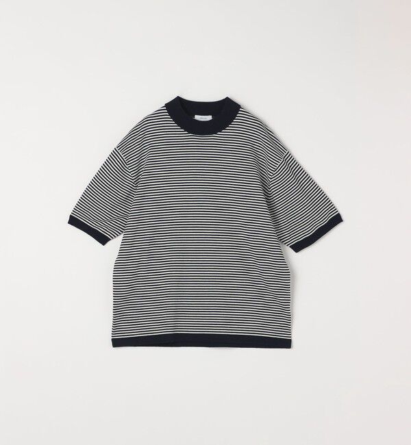 SHIPS any「SHIPS any:〈接触冷感〉ハイゲージリネン ミックス サマーニット モックネック Tシャツ◇」|Tシャツ・カットソー|
