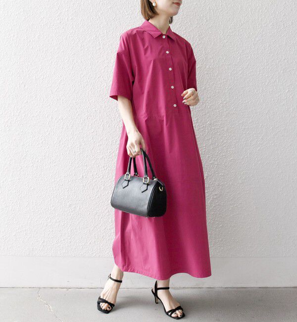 SHIPS any「SHIPS any:〈洗濯機可能〉タイプライター ボリューム シャツ ワンピース」|ワンピース|