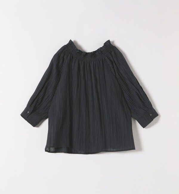 SHIPS any「SHIPS any:〈洗濯機可能〉ピンタック ジャカード ギャザー ブラウス」|シャツ・ブラウス|