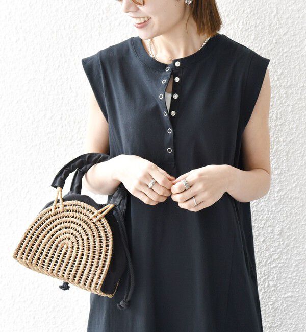 SHIPS any「SHIPS any:〈洗濯機可能〉USAコットン ヘンリーネック Aライン ワンピース」|ワンピース|