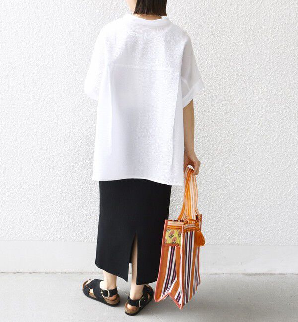 SHIPS for women「《一部追加予約》〈手洗い可能〉サッカー 裾 ドロスト ドルマン ブラウス」|シャツ・ブラウス|