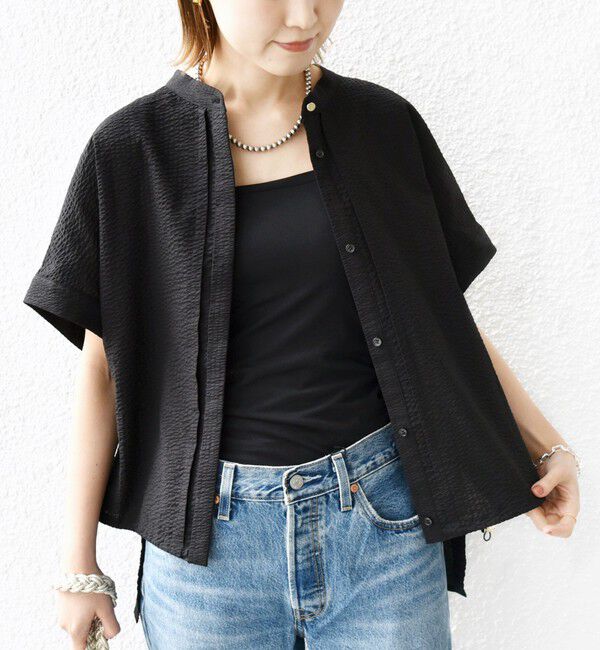 SHIPS for women「《一部追加予約》〈手洗い可能〉サッカー 裾 ドロスト ドルマン ブラウス」|シャツ・ブラウス|