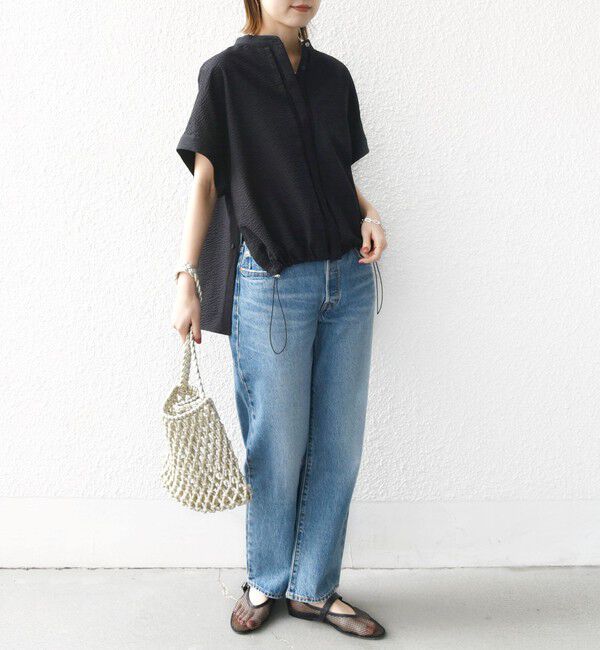 SHIPS for women「《一部追加予約》〈手洗い可能〉サッカー 裾 ドロスト ドルマン ブラウス」|シャツ・ブラウス|