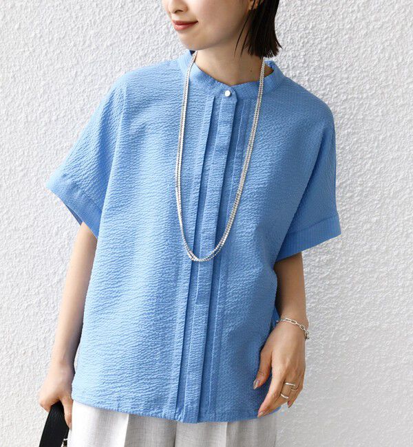 SHIPS for women「《一部追加予約》〈手洗い可能〉サッカー 裾 ドロスト ドルマン ブラウス」|シャツ・ブラウス|