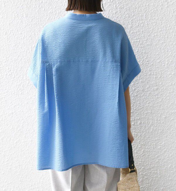 SHIPS for women「《一部追加予約》〈手洗い可能〉サッカー 裾 ドロスト ドルマン ブラウス」|シャツ・ブラウス|