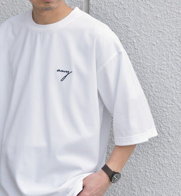 SHIPS any「SHIPS any:〈撥水加工〉Teflon EcoElite(TM) 刺繍 バックプリント ロゴ Tシャツ◇」|Tシャツ・カットソー|