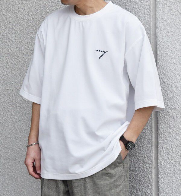 SHIPS any「SHIPS any:〈撥水加工〉Teflon EcoElite(TM) 刺繍 バックプリント ロゴ Tシャツ◇」|Tシャツ・カットソー|