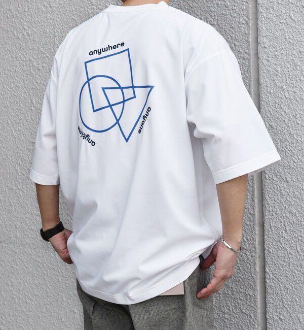 SHIPS any「SHIPS any:〈撥水加工〉Teflon EcoElite(TM) 刺繍 バックプリント ロゴ Tシャツ◇」|Tシャツ・カットソー|