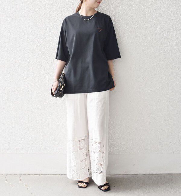 SHIPS any「SHIPS any:〈撥水加工〉Teflon EcoElite(TM) 刺繍 バックプリント ロゴ Tシャツ◇」|Tシャツ・カットソー|