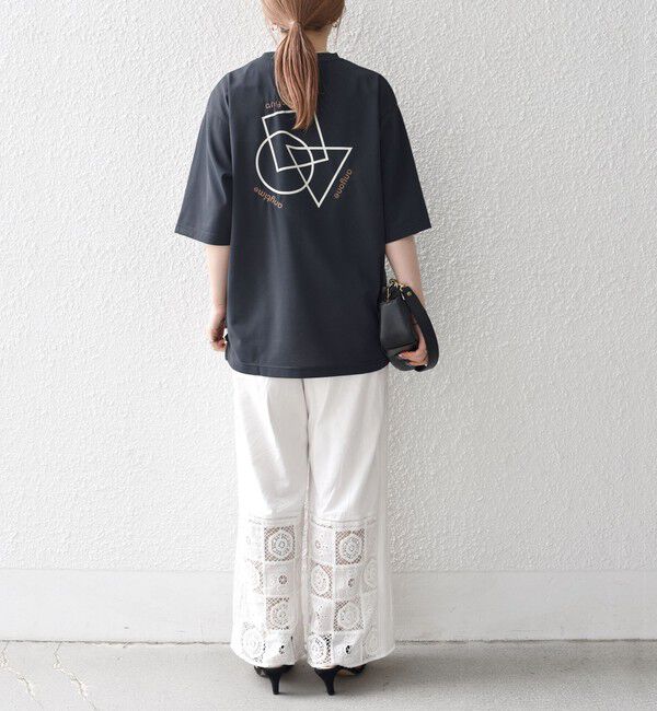 SHIPS any「SHIPS any:〈撥水加工〉Teflon EcoElite(TM) 刺繍 バックプリント ロゴ Tシャツ◇」|Tシャツ・カットソー|