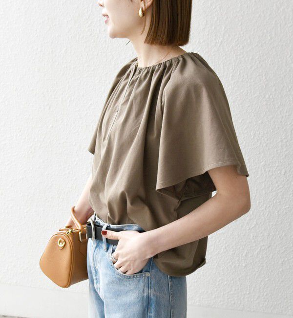 SHIPS any「SHIPS any:〈UVカット/接触冷感/吸水速乾/洗濯機可能〉USAコットン フレア TEE」|Tシャツ・カットソー|