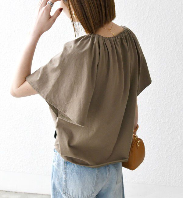 SHIPS any「SHIPS any:〈UVカット/接触冷感/吸水速乾/洗濯機可能〉USAコットン フレア TEE」|Tシャツ・カットソー|