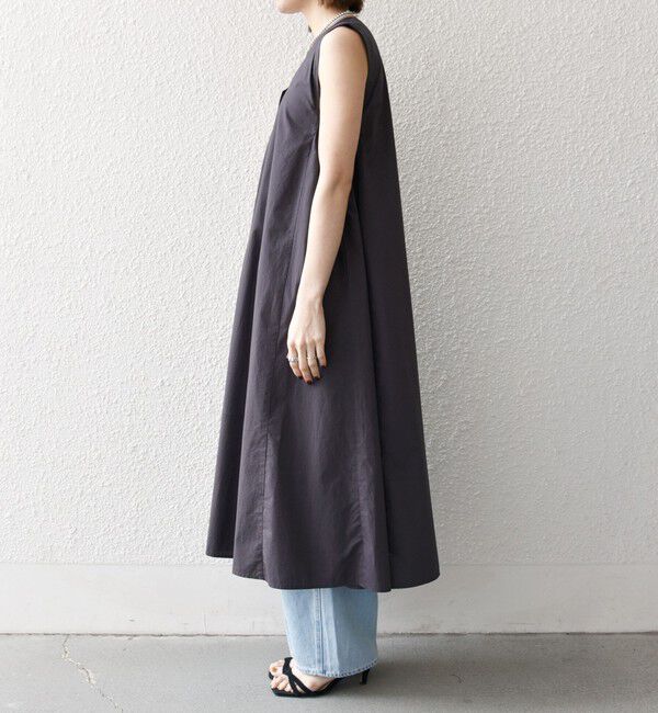 SHIPS any「SHIPS any:〈洗濯機可能〉ポプリン Vネック Aライン ノースリーブ ワンピース」|ワンピース|