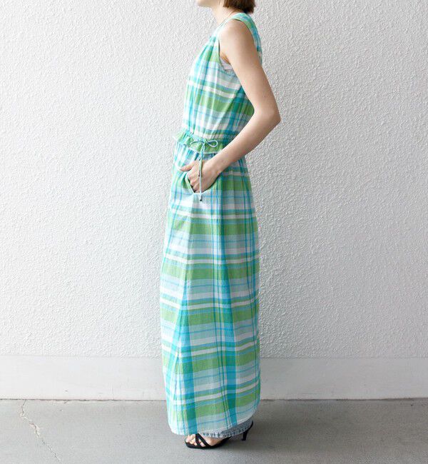 SHIPS any「SHIPS any:〈洗濯機可能〉マドラス チェック ノースリーブ ワンピース」|ワンピース|