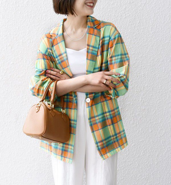 SHIPS any「SHIPS any:〈洗濯機可能〉マドラス チェック テーラード シャツ ジャケット」|テーラードジャケット|