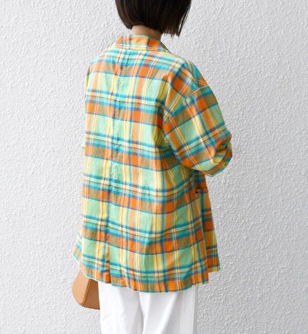 SHIPS any「SHIPS any:〈洗濯機可能〉マドラス チェック テーラード シャツ ジャケット」|テーラードジャケット|