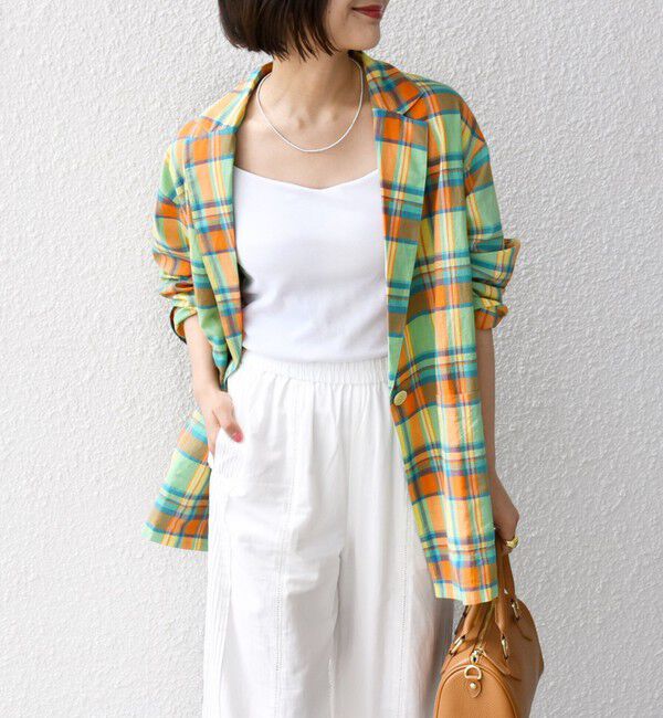 SHIPS any「SHIPS any:〈洗濯機可能〉マドラス チェック テーラード シャツ ジャケット」|テーラードジャケット|