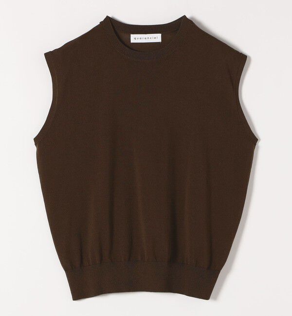 quaranciel「quaranciel:〈接触冷感〉フレンチスリーブ ベーシック シアー ニット プルオーバー」|ニット・セーター|