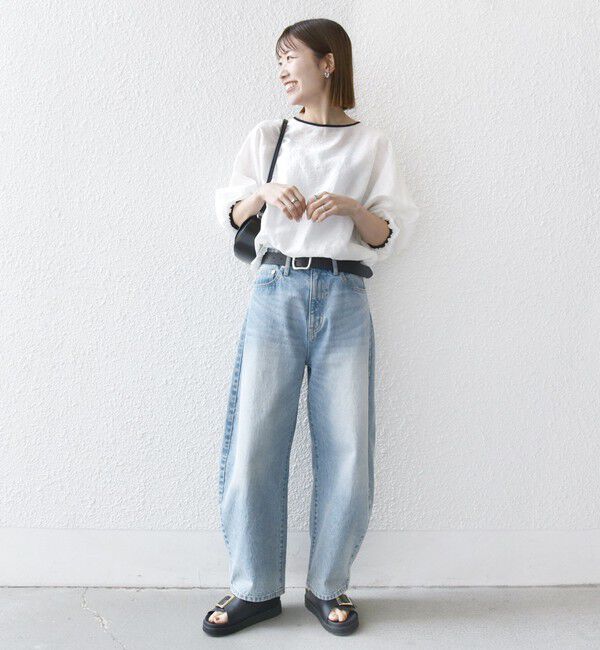 SHIPS any「《追加予約》SHIPS any:〈洗濯機可能〉フラワー ジャカード ドルマン パイピング ブラウス」|シャツ・ブラウス|