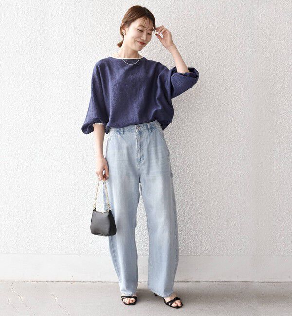 SHIPS any「《追加予約》SHIPS any:〈洗濯機可能〉フラワー ジャカード ドルマン パイピング ブラウス」|シャツ・ブラウス|