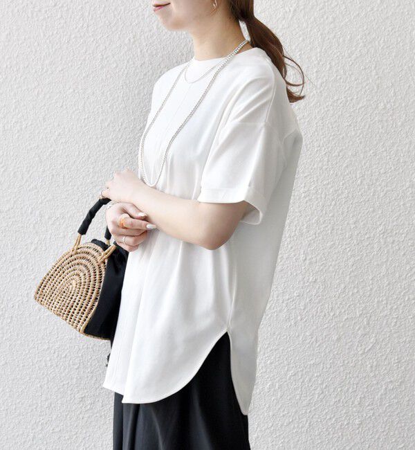 SHIPS any「SHIPS any:〈接触冷感/汗染み防止加工/洗濯機可能〉スリット ルーズ チュニック TEE」|Tシャツ・カットソー|