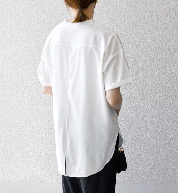 SHIPS any「SHIPS any:〈接触冷感/汗染み防止加工/洗濯機可能〉スリット ルーズ チュニック TEE」|Tシャツ・カットソー|