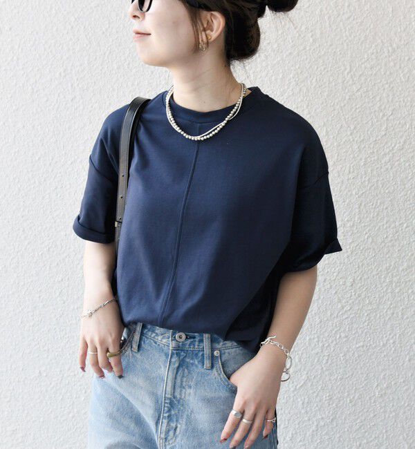 SHIPS any「SHIPS any:〈接触冷感/汗染み防止加工/洗濯機可能〉スリット ルーズ チュニック TEE」|Tシャツ・カットソー|