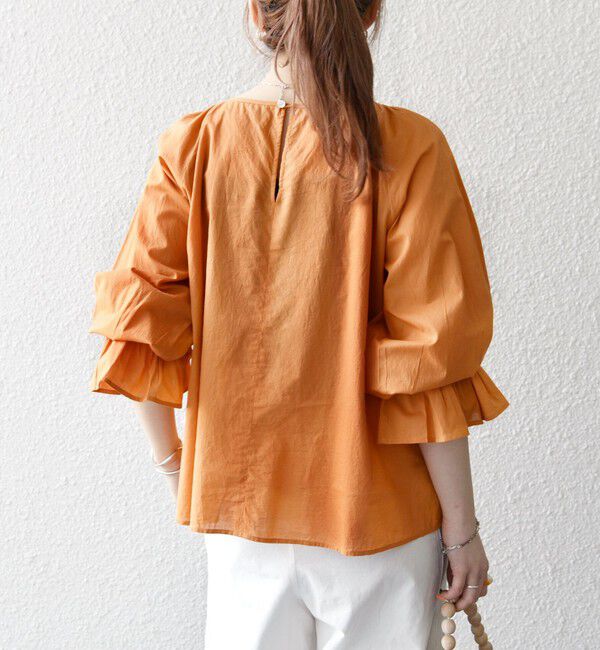 SHIPS any「SHIPS any:〈手洗い可能〉ロープ デザイン ギャザースリーブ フレア ブラウス」|シャツ・ブラウス|