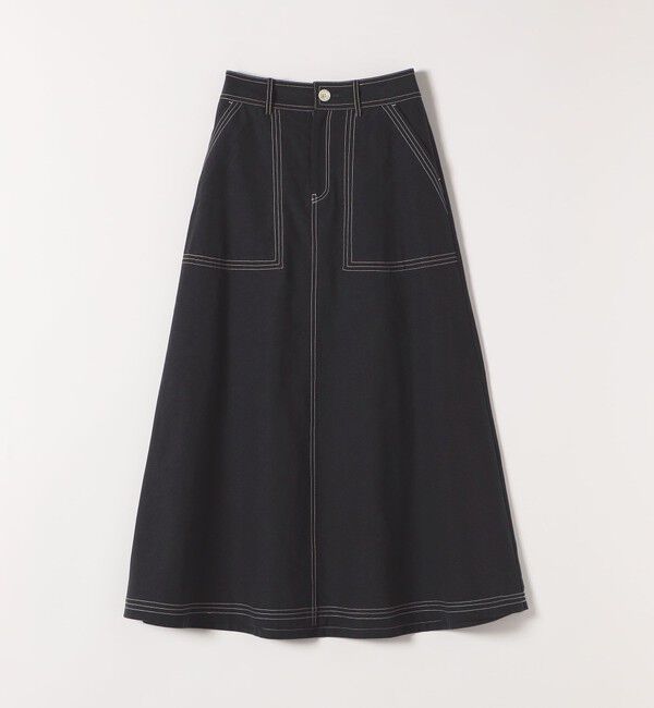 SHIPS any「SHIPS any:〈洗濯機可能〉オックス ステッチ フレア ロング スカート」|フレア|