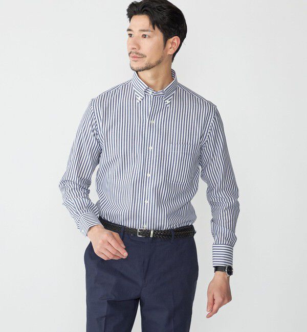 SHIPS「SHIPS: イタリアン ボタンダウン パナマ ロンドンストライプ シャツ」|シャツ・ブラウス|ネイビー