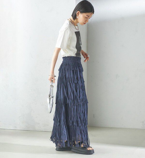 SHIPS for women「【SHIPS別注】crinkle crinkle crinkle:フリンジ スカート」|スカート|