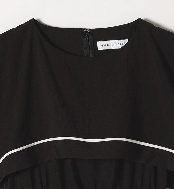 quaranciel「quaranciel:〈洗濯機可能〉ケープデザイン パイピング ワンピース」|ワンピース|